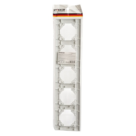 Рамка 5-местная горизонтальная STEKKER, PPFR00-9005-01, серия Эрна, белый - фото