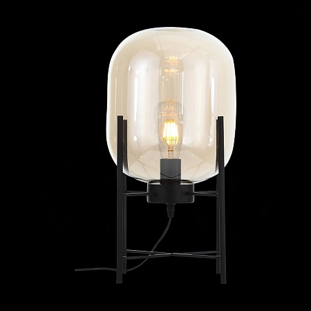 Прикроватная лампа ST-Luce Черный/Коньячный E27 1*40W (из 2-х коробок) SL1050.505.01 - фото