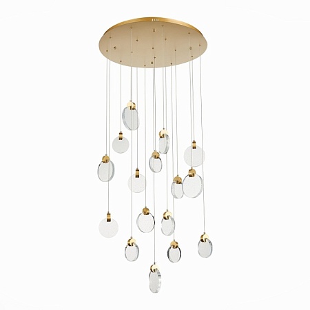 Светильник подвесной ST-Luce Золотистый/Прозрачный,С пузырьками воздуха LED 16*3W 3000 SL6104.203.16 - фото