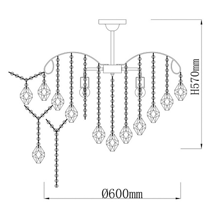 Люстра потолочная De City Бриз 111014806 - фото