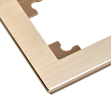 Рамка 4-местная, металл, STEKKER, MFR00-7004-02, серия Катрин, шампань - фото