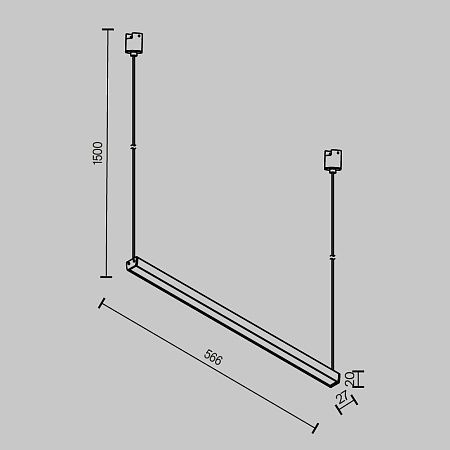 Трековый подвесной светильник Technical BASIS TR170-1-26W3K-B - фото