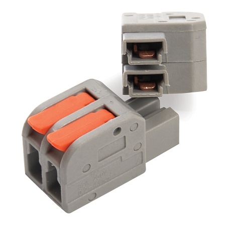 Клемма монтажная компактная STEKKER для подключения фазных проводников 2 контактные группы LD221-422 - фото