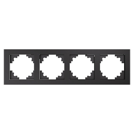 Рамка 4-местная, стекло, STEKKER, GFR00-7004-06,  серия Катрин, графит - фото