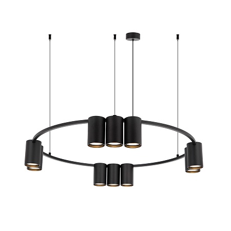 DK4065-BK Подвесной светильник ORBIT, IP20, 10xGU10 LED до 15 Вт, черный матовый, алюминий - фото