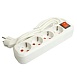 Удлинитель четырехместный с/з  с выключ. STEKKER HM07-41-05 3x1мм2, 5м, (У16А-003)  серия Home , белый - фото