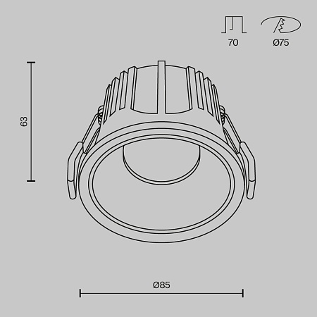 Встраиваемый светильник Technical Alfa LED DL043-01-15W4K-RD-W - фото