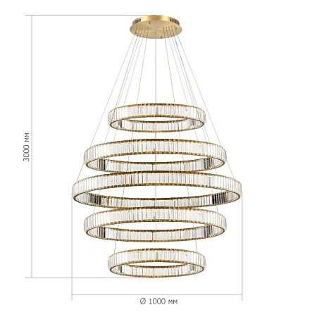 Люстра подвесная ST-Luce Латунь/Прозрачный LED 1*285W 4000K SL1622.313.05 - фото