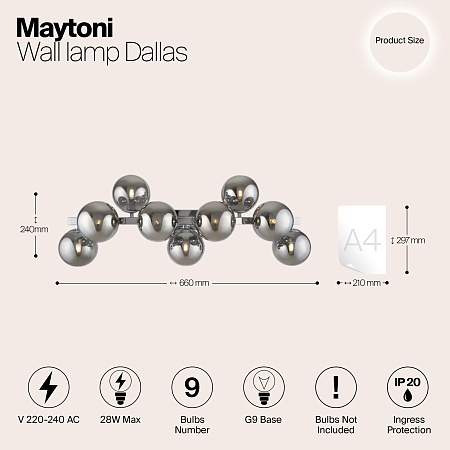 Настенный светильник (бра) Maytoni Dallas MOD547WL-09CH - фото