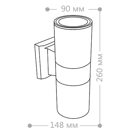 Светильник садово-парковый Feron DH0702, на стену вверх/вниз,  2*E27 230V, черный - фото