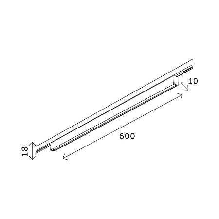 Магнитный трековый светильник Черный LED 1*16W 3000K 720Lm Ra>80 36° IP20 L600xW10xH18 ST665.436.16 - фото