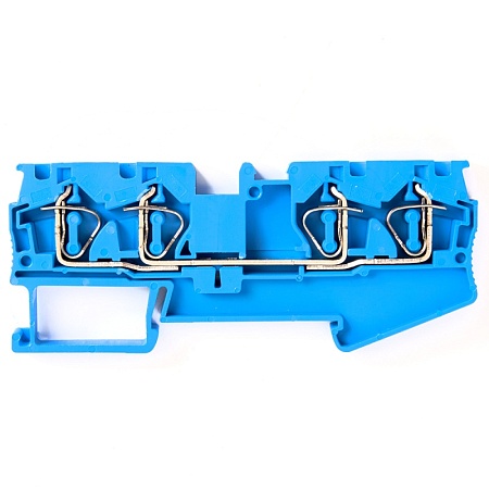 Зажим пружинный, 4-проводной проходной ЗНИ - 4.0 (JXB ST 4), синий STEKKER - фото