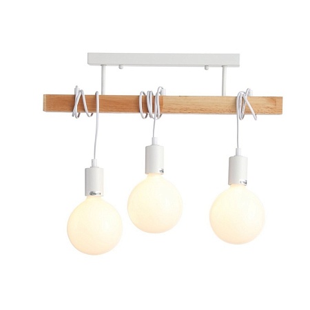 Светильник подвесной Белый, Светлое дерево E27 3*60W SL1142.503.03 - фото