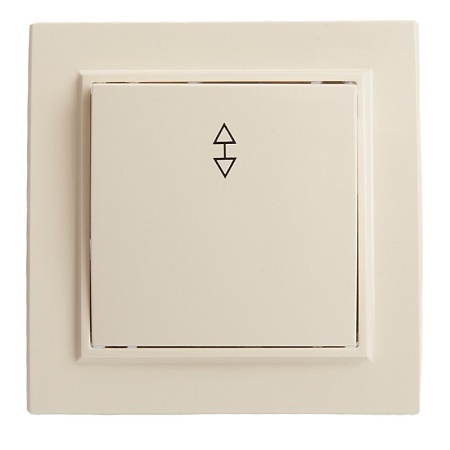 Переключатель 1-клавишный STEKKER  PSW10-9005-02, 250В, 10А, серия Эрна, слоновая кость - фото