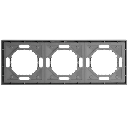 Рамка STEKKER, PFR00-5003-10  3-местная, серия Эмили, платиново-серый, soft touch - фото