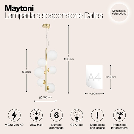 Подвесной светильник Maytoni Dallas MOD545PL-06BS - фото