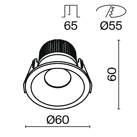 Встраиваемый светильник Technical Zoom DL034-01-06W3K-B - фото