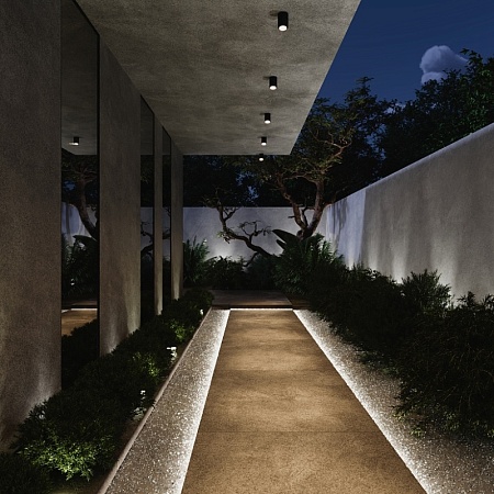 Светильник уличный потолочный ST-Luce черный/белый LED 1*12W 3000K/4000K/6500K SL9514.412.01 - фото