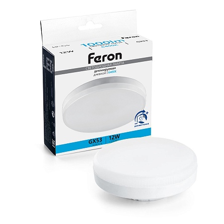 Лампа светодиодная диммируемая Feron LB-456 GX53 12W 230V 6400K - фото