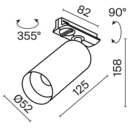 Трековый светильник Technical FOCUS LED TR021-1-12W3K-W-BBS - фото