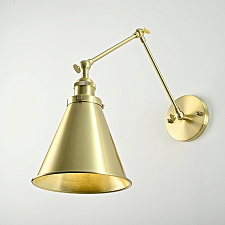 Бра Gloce Cone Shade Loft Industrial Metal Tall Gold Imperiumloft 74698-22 - фото