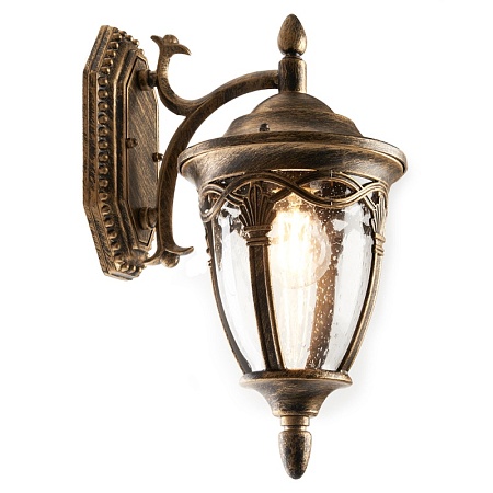 Светильник садово-парковый Feron PL681 на стену вниз 60W 230V E27, черное золото - фото