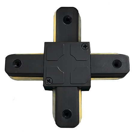 Коннектор Х-образный однофазный  для шинопровода , черный, LD1002 - фото