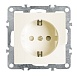 Розетка 1-местная с/з (механизм), STEKKER, PST16-9110-02, 250В, 16А с защ. шторкой, серия Эрна, слоновая кость - фото