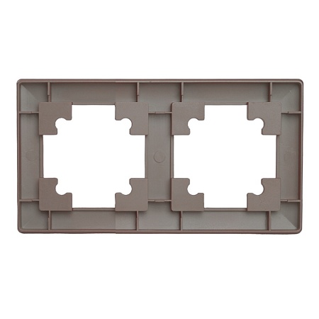 Рамка STEKKER, PFR00-7002-04 2-местная, пластик, серия Катрин, шоколад - фото