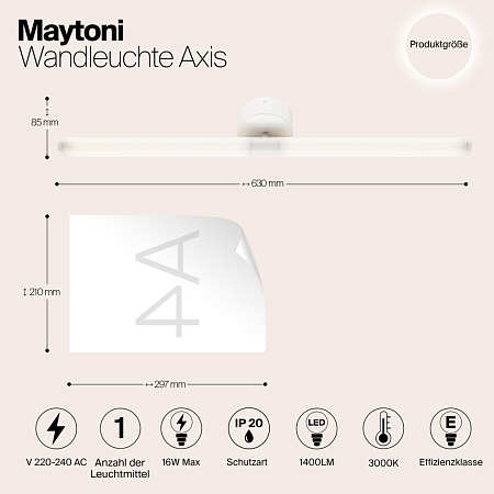 Настенный светильник (бра) Maytoni Axis MOD106WL-L16W3K - фото