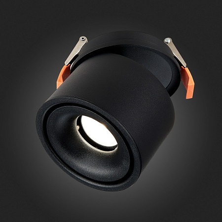 Св-к встр. Черный LED 1*12W 3000K 1 000Lm Ra>90 36° IP20 D100xH105 170-240VV ST652.438.12 - фото