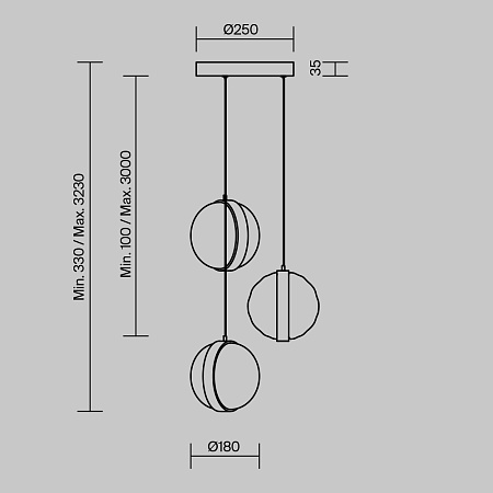 Подвесной светильник Maytoni Misterio MOD379PL-L17B3K - фото