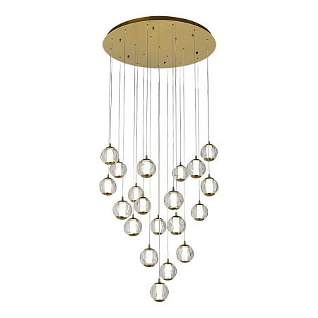 SL6520.303.20 Светильник подвесной ST-Luce латунь/прозрачный с пузырьками воздуха LED 1*100W 4000K HELMI - фото