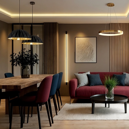 Потолочный подвесной светильник Denkirs DK6655-BK+SG - фото