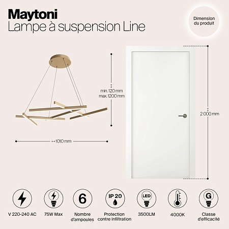 Подвесной светильник Maytoni Line MOD016PL-L75MG4K - фото