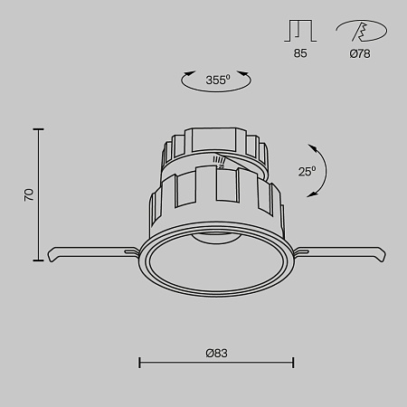 Встраиваемый светильник Technical Wise DL057-10W3K-B - фото
