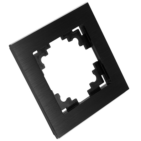 Рамка 1-местная, металл, STEKKER MFR00-7001-05, серия Катрин, черный - фото
