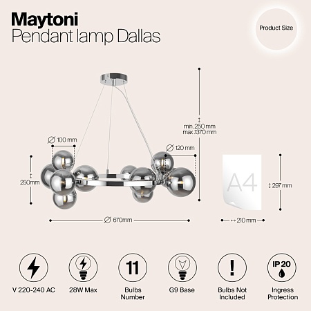 Подвесной светильник Maytoni Dallas MOD545PL-11CH - фото