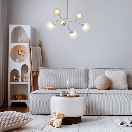 Светильник подвесной Хром/Белый, Серый G9 LED 4*5W 4000K SLE1107-103-04 - фото