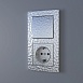 Розетка с заземлением и шторками серебряный W1271106 - фото