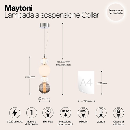 Подвесной светильник Maytoni Collar P069PL-L17CH3K - фото