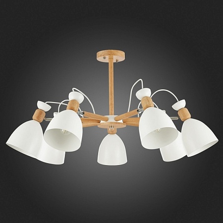Светильник потолочный Светлое дерево, Белый/Белый E27 7*60W SLE103802-07 - фото