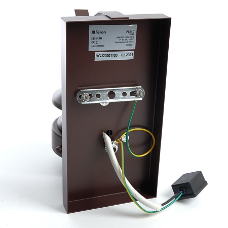 Светильник садово-парковый Feron PL540 на стену вниз 60W E27 230V, коричневый - фото