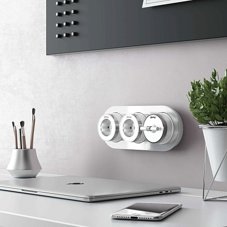 Переключатель/выключатель одноклавишный Vintage белый матовый/хром W5812050 - фото