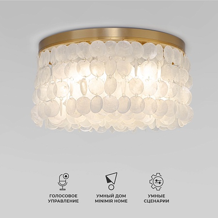 Потолочный светильник Eurosvet 60084/5 латунь/перламутр Smart - фото