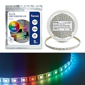 Светодиодная LED лента Feron LS606, 60SMD(5050)/m 14,4W/m 12V 5m RGB