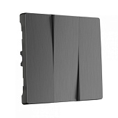 Набор клавиш для выключателя трехклавишного графит рифленый WL04-SW-3G-CP