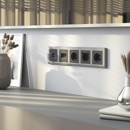 ТВ-розетка оконечная (графит матовый) W1183064 - фото