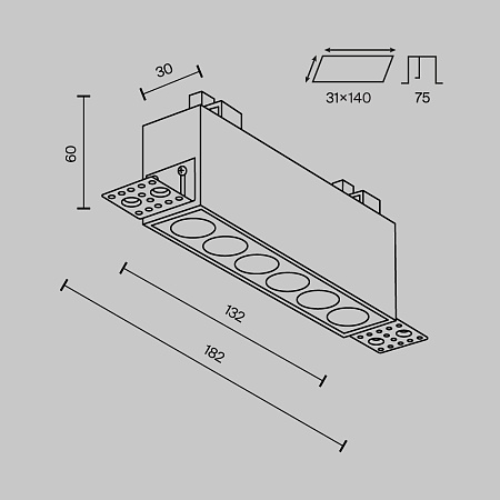 Встраиваемый светильник Technical DL065-12W3-6K-TRS-B - фото