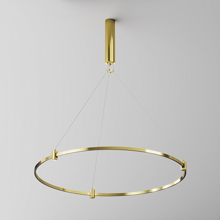 Подвесной набор с основанием под блок питания для круглого шинопровода Flarity латунь - фото